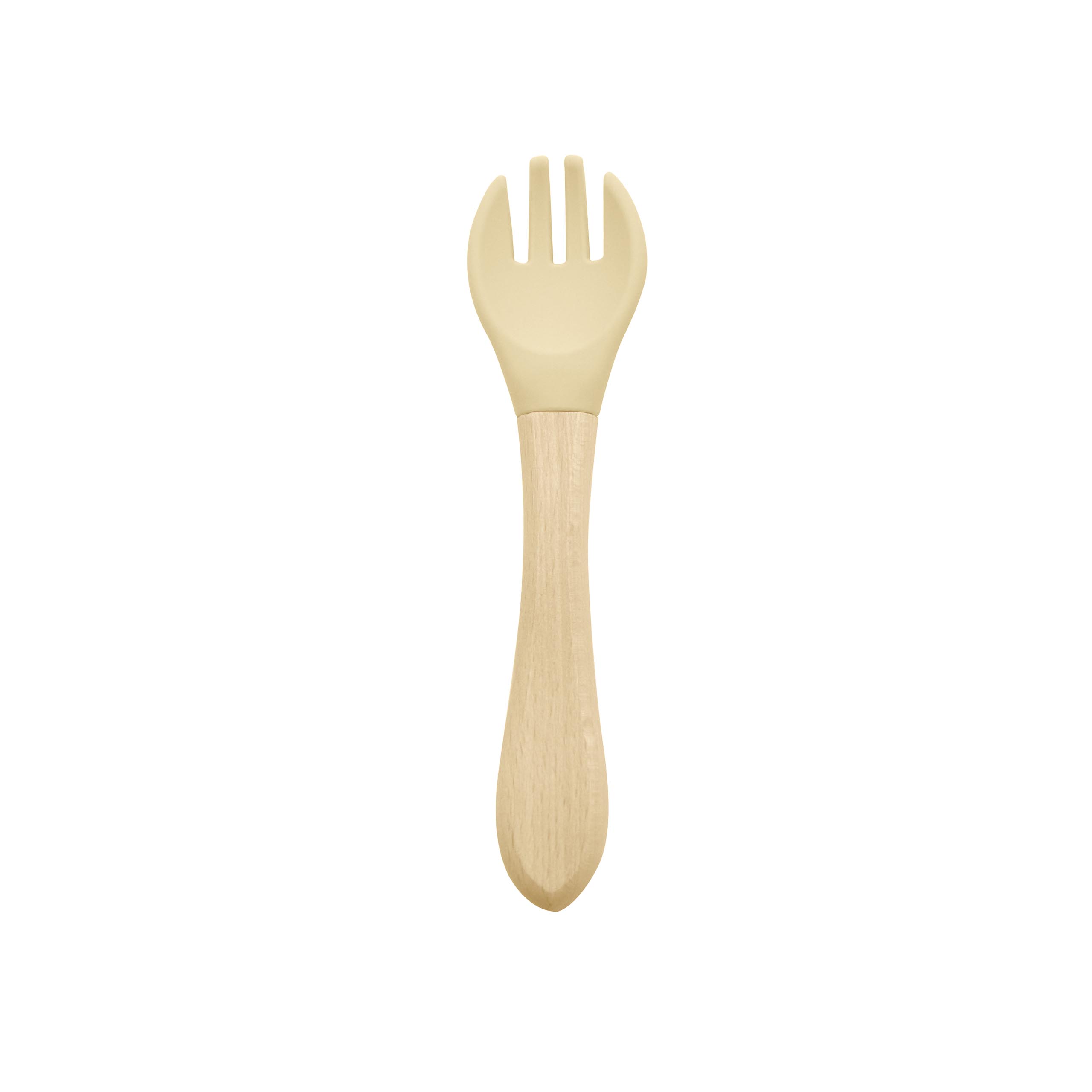 Set de cuchara, tenedor y plato Feedy Beige - Imagen 2