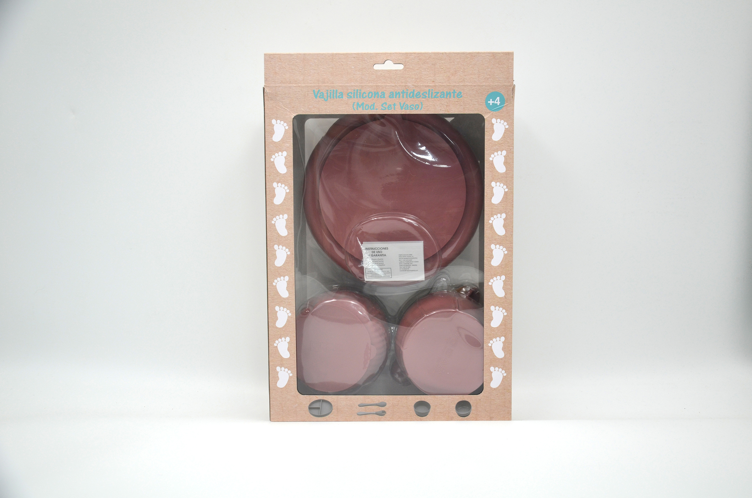Set de cuchara, tenedor y plato Vaso Rosa - Imagen 2