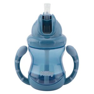 Nuby Copa con abrazadera Flip-it Azul. 240ml. 12m+