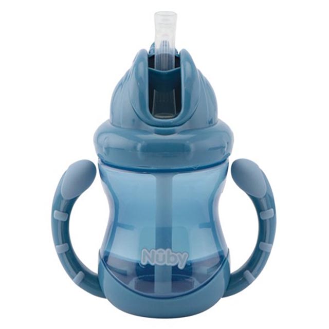 Nuby Copa con abrazadera Flip-it Azul. 240ml. 12m+