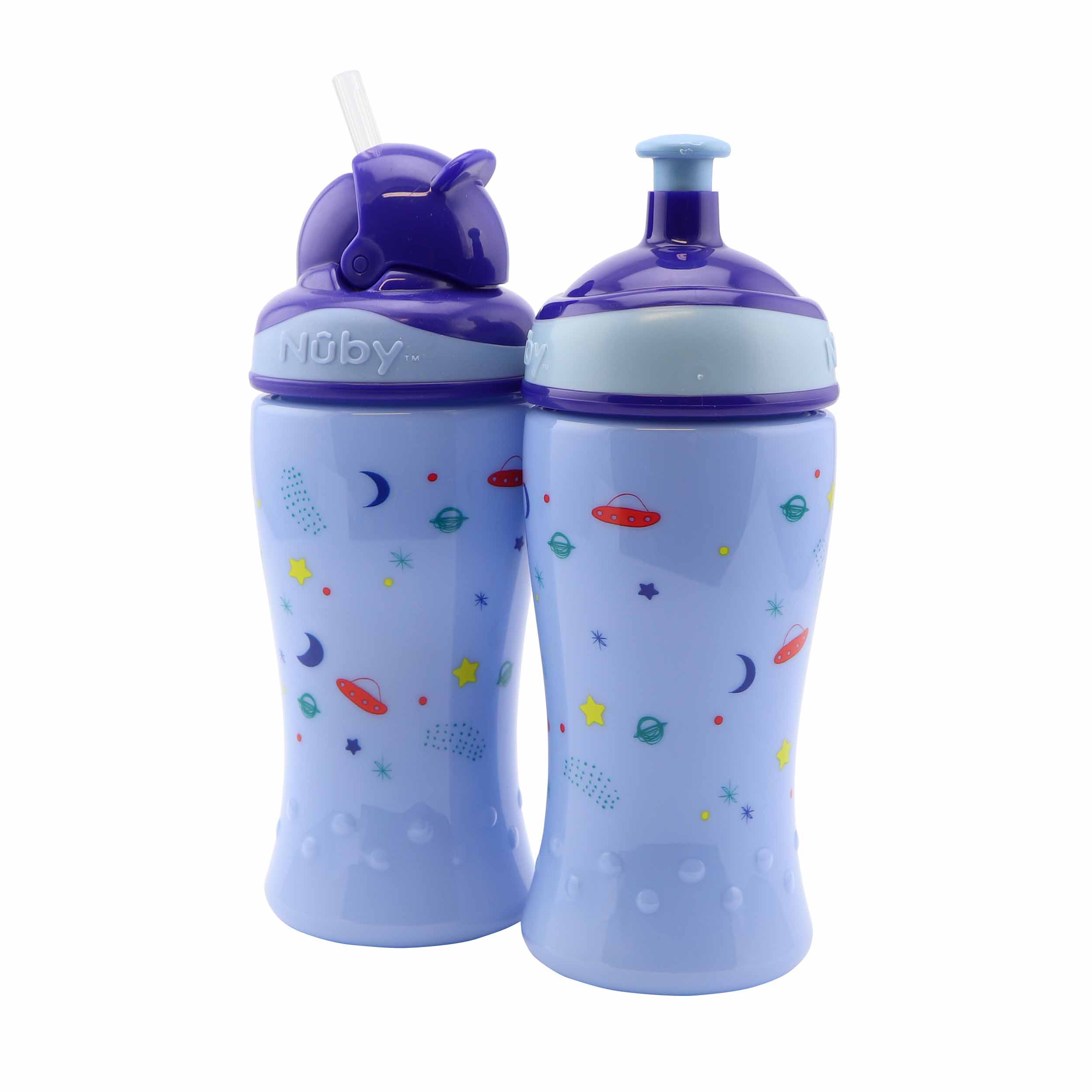 Nuby Botella preescolar dispensador azul flip-it-pack 2 - Imagen 2