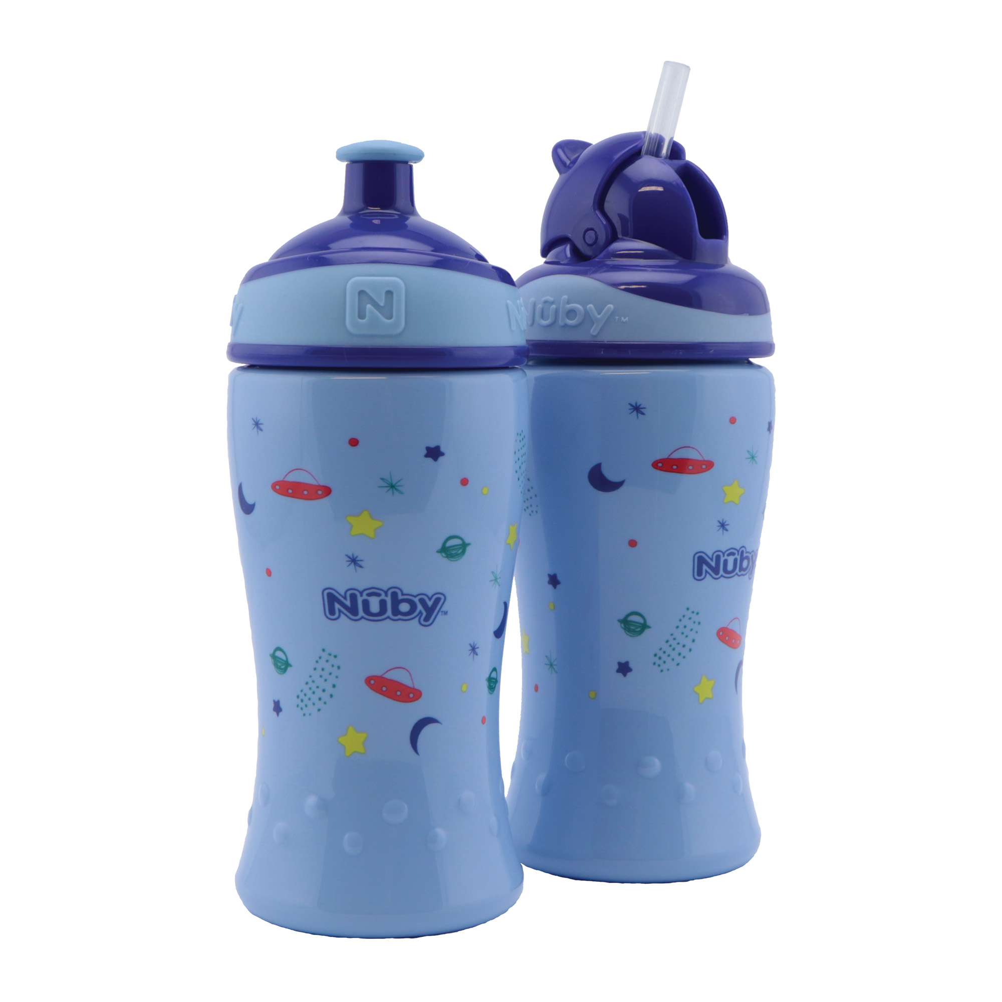 Nuby Botella preescolar dispensador azul flip-it-pack 2