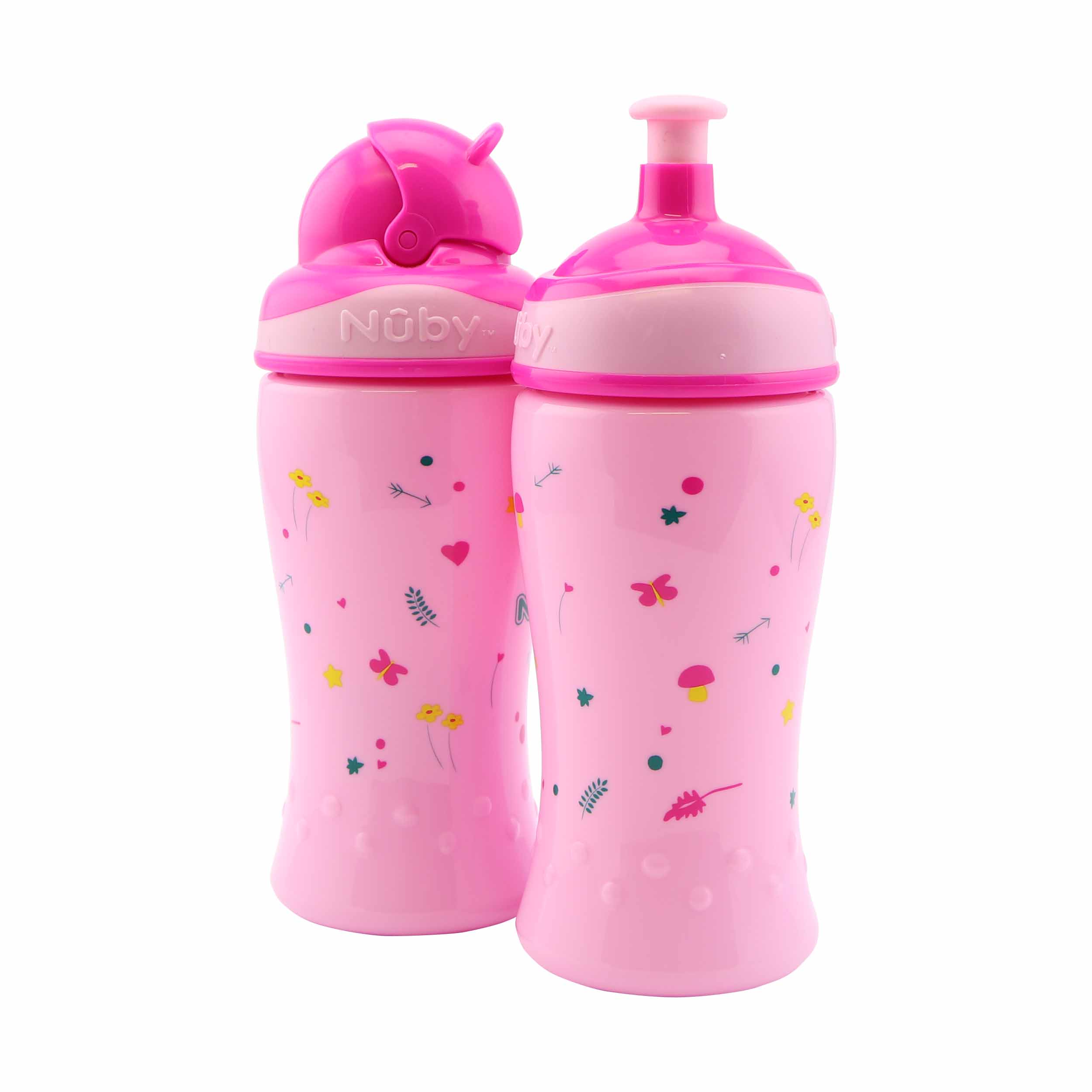 Nuby Botella preescolar dispensador Rosa flip-it-pack 2 - Imagen 2
