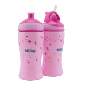 Nuby Botella preescolar dispensador Rosa flip-it-pack 2