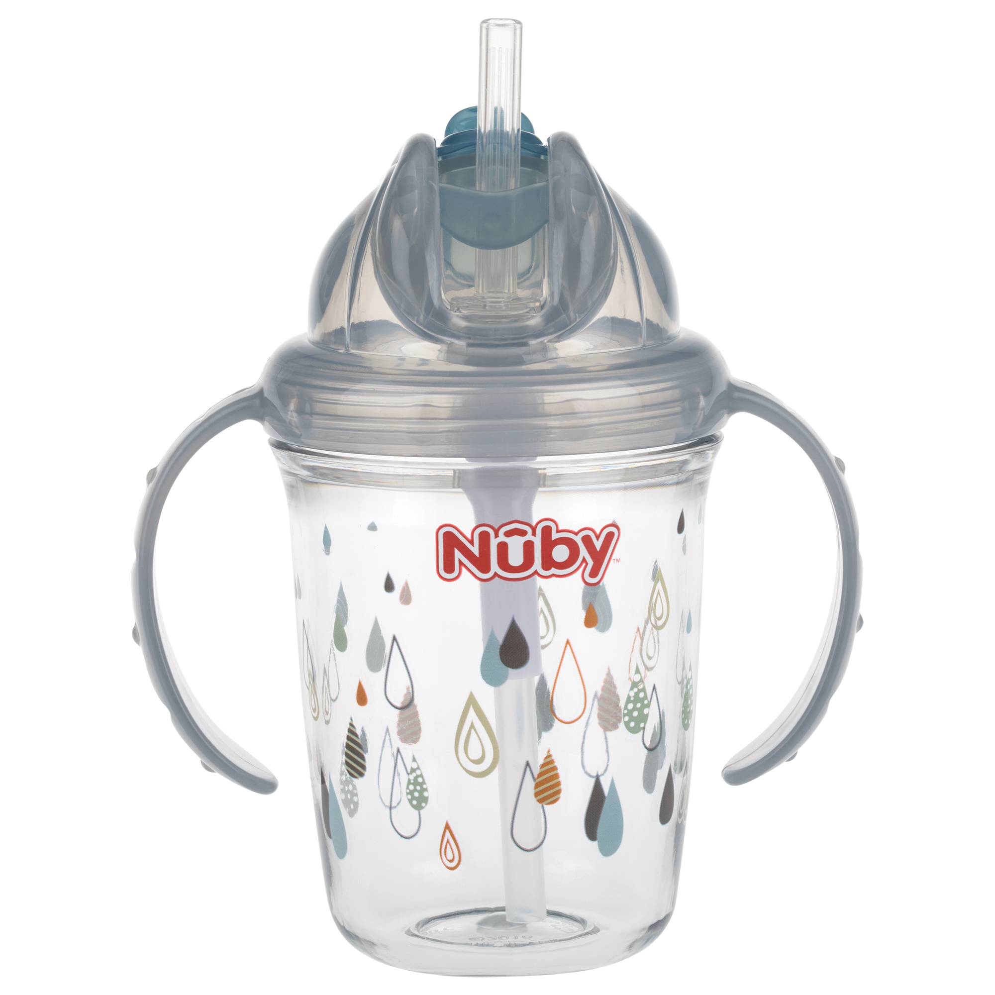 Nuby Copas con abrazadera Flip-it Gris. 240ml. 12m+